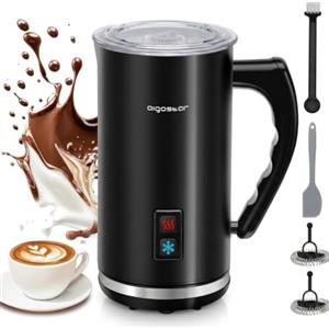 Aigostar Montalatte Elettrico 500W, Schiuma Calda/Fredda, Cappuccinatore | Automatico, Cioccolata Calda, Latte, Cappuccino, Scalda Latte 240 ml, Antiaderente, Silenzioso, Senza BPA, Noir