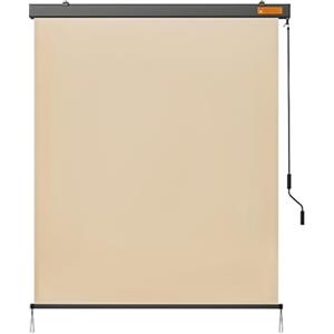 Yaheetech Tenda da Sole Verticale a Rullo Avvolgibile con Manovella Protezione Solare Impermeabile Parasole per Balcone Esterno Terrazza 160 x 250 cm Beige
