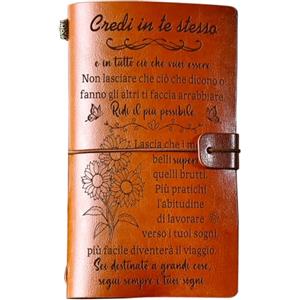 Blumuze Regalo Donna,Diario in Pelle Regalo Amica,Regalo Donna Compleanno Natale Anniversario,Regali Ispirati di Amicizia,Taccuino in Pelle 140 Pagine,Idee Regalo Sorella Collega