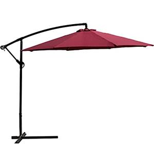Yellowshop | Ombrellone Da Giardino colore Bordeaux Ø mt. 3X3 Decentrato In Acciaio Arredo Piscina, Gazebo, Terrazze, Bar, Hotel, Balconi