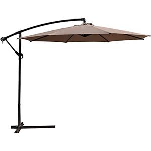 Yellowshop. - Ombrellone Da Giardino colore Tortora Ø mt. 3X3 Decentrato In Acciaio Arredo Piscina, Gazebo, Terrazze, Bar, Hotel, Balconi