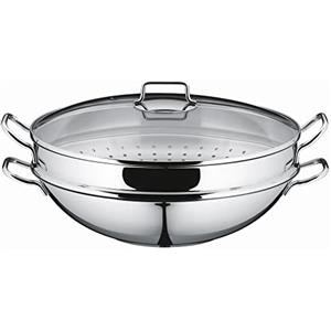 WMF 07.9256.6040 Wok con Cestello, Acciaio Inox, 36 cm