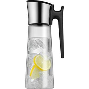 WMF - Caraffa per acqua da 1,5 litri, con coperchio e manico, coperchio in silicone, chiusura a incastro