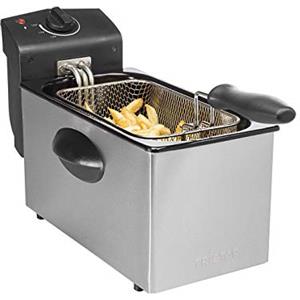 Tristar Friggitrice - 2000 W - Capacità 3 L - Corpo in Acciaio Inox - Facili da Pulire - Per 3-4 Persone - Con Termostato - Argento/Nero - FR-6935