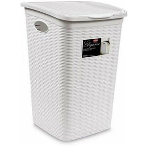 STEFANPLAST - Portabiancheria bianco Linea Elegance 50 litri - h54,5x38x37 cm