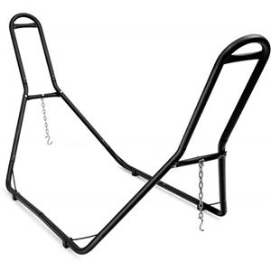 GYMAX Supporto per Amaca da Giardino, Portata di 200 kg, Telaio Metallico per Amaca a Dondolo, Doppio Tubo in Ferro, con Piedini Antiscivolo, Stabile e Durevole per Interno/Esterno