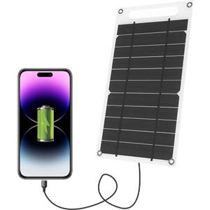Lixada Pannello Solare 7,8W Ultra Sottile Silicio Monocristallino Pannello Solare Caricabatterie Porta USB per Il Telefono Cellulare