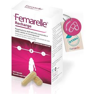 Femarelle Recharge - Capsule senza ormoni per l'equilibrio ormonale in menopausa con DT56a, estratto di semi di lino e Vitamina B6