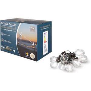 KASANOVA Filo lampadine Calde per Esterni, 10 m, Plastica Componenti elettronici