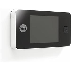 Yale Security Yale Spioncino Elettronico Digitale 45-0500-1432-00-50-01, Bianco, Visualizzazione dal Vivo , Telecamera di Alta Qualità, Angolo di Visione 105°, Sostituisce lo Spioncino Meccanico della Porta