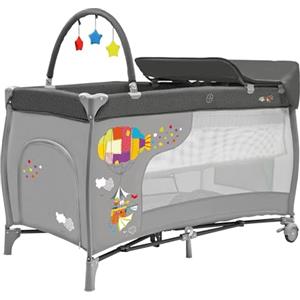 Asalvo Culla da viaggio 120 x 60 Mix Plus per bebè da 0 a 15 kg/3 EN 1. Culla, parco e cambiatore/Pieghevole in 30 secondi con altezza regolabile/grigio Zep