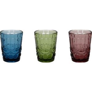 Tognana Set 3 Bicchieri in Vetro Multicolore 230 cc con Design Unico