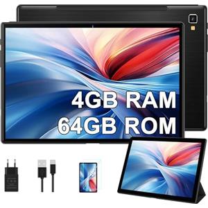 YESTEL Tablet 10 Pollici con 4GB RAM 64GB ROM (Espandibile fino a 1 TB), 5G WIFI, Octa-Core, HD Tablet Android con 5MP+8MP Fotocamera, Bluetooth, Nero