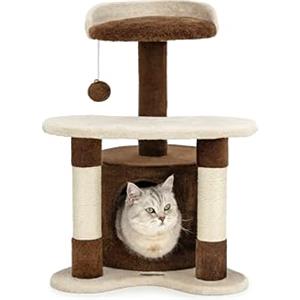 lionto Tiragraffi per Gatto Albero Tiragraffi Gatto Gioco Giocattolo Gatti Altezza 65 cm, Marrone/Beige