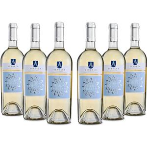 Feudo Apuliano Verdeca del Salento IGP, Vino Bianco dal Profumo di Frutta Gialla, Gusto Morbido e Fresco, 12% Vol, Confezione con 6 Bottiglie da 750 ml
