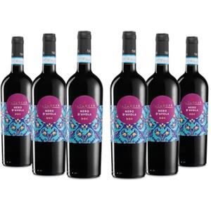 Fatascia' Fatascià Nero d'Avola Sicilia DOC, Vino Rosso dal Profumo di Frutta Rossa e dal Gusto Morbido e Avvolgente, Gradazione Alcolica 14% Vol, Confezione con 6 Bottiglie da 750 ml
