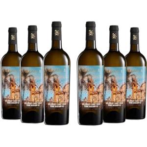 Brumale Vino Bianco Grecanico Pinot Grigio Terre Siciliane IGT, Gusto Ricco e Profumo Fruttato, 12% Vol, Confezione con 6 Bottiglie da 750 ml
