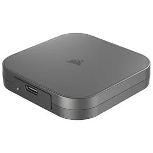 Corsair EX400U 1TB USB4 Esterno Portatile Type-C SSD - USB4, Connessioni 3.2 Gen2 2x2, Fino a 40Gbps, Plug-and-Play, MagSafe, Include un Cavo da USB-C - Windows PC, iOS Mac - Grigio