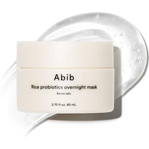 Abib Rice Probiotics Overnight Face Mask Barrier Jelly 2,7 fl oz / 80 ml | Maschera notte coreana per Glass Skin | Crema idratante effetto Slugging