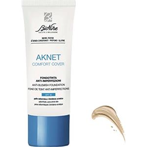 BioNike Aknet - Comfort Cover Fondotinta, Anti-imperfezioni, Dona un Risultato Leggero, Naturale e Confortevole sulla pelle, 30 ml