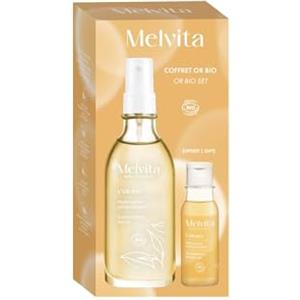 Melvita, Set regalo idratante ecoresponsabile: routine di bellezza con 5 oli preziosi per pelle e capelli radiosi, gel doccia e olio multiuso, ideale per le feste, regalo perfetto
