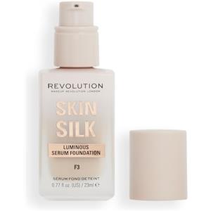 Revolution Beauty London Makeup Revolution, Skin Silk Serum Foundation, Light to Medium Coverage, Contains Hyaluronic Acid, F3, 23ml