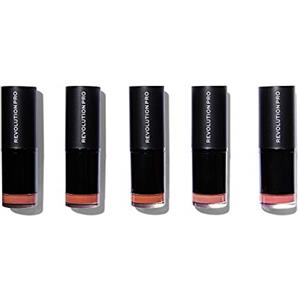 Revolution Beauty London Revolution Pro, Lipstick Collection, Collezione di rossetti, Bare, 5x3.2g