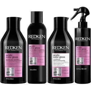 Redken, Shampoo Per Capelli Colorati, 300 ml + Trattamento Gloss per Capelli Colorati, 237 ml + Balsamo per Capelli Colorati, 300 ml + Trattamento Termoprotettore Senza Risciacquo, 190 ml