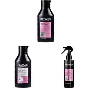 Redken, Shampoo Per Capelli Colorati, 300 ml + Balsamo per Capelli Colorati, 300 ml + Trattamento Termoprotettore Senza Risciacquo, Per Capelli Colorati, 190 ml