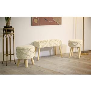 Dmora - Sgabello Bergeggi, Seggiola alta, Sedia senza schienale, Seduta regolabile, Bianco, 32 x 32 h41 cm