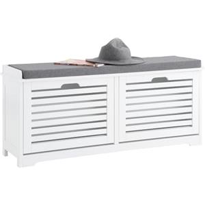 SoBuy Scarpiera Panca Scarpiera Portascarpe Con Seduta Bianco 110x30x49cm FSR184-W