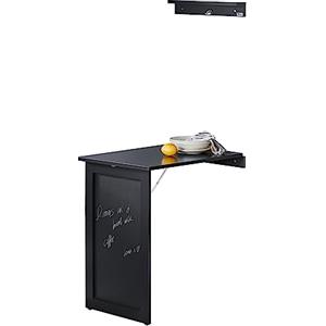 SoBuy Tavolo da muro pieghevole,con lavagna, 75 * 50 cm, Nero, FWT20-SCH,IT