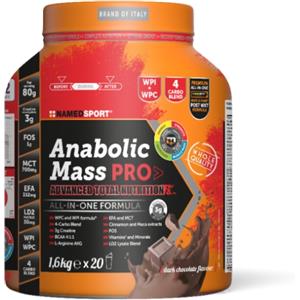 NAMEDSPORT Anabolic Mass Pro 1600 g - Integratore in Polvere Gusto Dark Chocolate per Sviluppo Muscolare