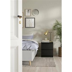 Dmora - Comodino Chelle, Comò basso, Tavolino da notte, Mensola da letto, 50x40 h50 cm, Nero