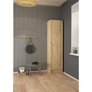 Dmora - Guardaroba Grande Cecile, Mobile Camera da Letto, Cabina Armadio portabiti, Armadio Appendiabiti, 49x47 h200 cm, Quercia
