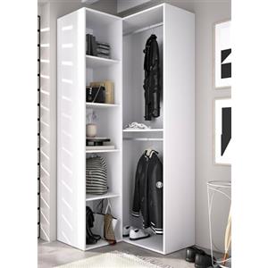 Dmora - Guardaroba grande Brandberg, Mobile camera da letto, Cabina armadio portabiti, Armadio appendiabiti, 85x85 h205 cm, Bianco e Rovere