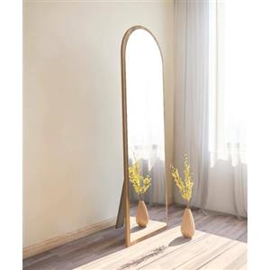 Dmora - Specchio Zaniah, Specchiera, Articolo d'arredo a muro, Decorazione con specchio, 50x2h160 cm, Noce