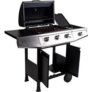 Dmora Barbecue a Gas 3 bruciatori, Colore Nero, cm 117 x 52 x h100
