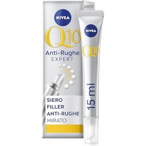 NIVEA Q10 Anti-Rughe Expert Siero Filler Anti-rughe Mirato 15 ml, Siero viso antirughe ad azione mirata, Filler viso e contorno occhi antirughe con coenzima Q10,Siero antirughe riempitivo