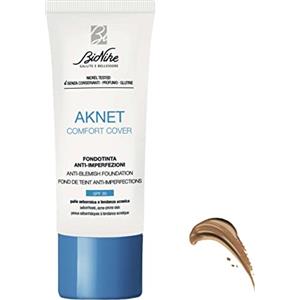BioNike Aknet - Comfort Cover Fondotinta, Anti-imperfezioni, Dona un Risultato Leggero, Naturale e Confortevole sulla pelle, 30 ml