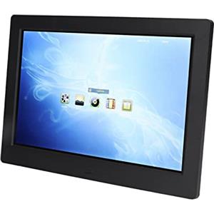 Luqeeg Cornice Fotografica Digitale LCD - Schermo Intero 1280x800 IPS, Album Fotografico Elettronico da 10 Pollici con Telecomando, Orologio di Supporto, Calendario, Musica di Sottofondo