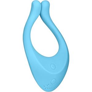 Satisfyer Partner Multifun, vibratore per donne, uomini e coppie, vibratore con 100 combinazioni di vibrazioni, tecnologia a batteria, impermeabile (blu)