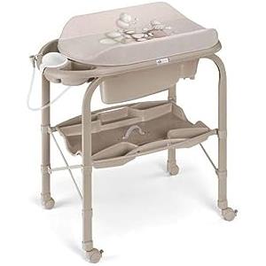 CAM Il mondo del bambino C209-261 Cam - Fasciatoio - Beige - Morbido Fasciatoio - da 0 a 6 Mesi, con Soccorso, Made in Italy, Fasciatoio per Neonato e Asilo, Pieghevole, Portatile con 4 Ruote