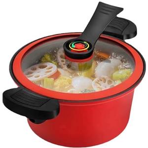 Tadoiooy Mini pentola a pressione, pentola a pressione rapida da 3, 5 litri con manici di bloccaggio, scorta antiaderente con coperchio trasparente per gas, induzione, stufe elettriche