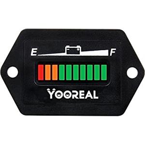 Yooreal 48V Misuratore di Batteria al Piombo, Indicatore di Utilizzo della Batteria, Adatto per Carrello da Golf Carrello da Viaggio Carrello Elevatore Macchina Scrubber Ebike