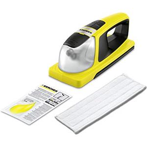 Kärcher KV 4 - Lavavetri Aspiragocce a Batteria professionale per Finestre, Vetri Auto, Doccia e Specchi, Funzione vibrante per sporco ostinato, Grigio/Giallo