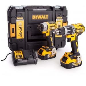 DeWalt DCK266P2T Kit Utensili a Batteria: Trapano a Percussione DCD796, Avvitatore DCF887, 2 Batterie 5 Ah e Caricatore