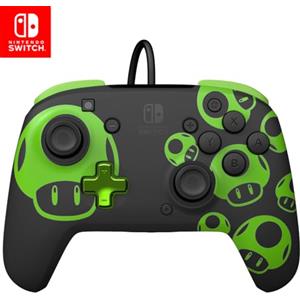 PDP Switch Rematch Cablato Controllore 1 Up Glow In The Dark, Pulsanti, Stick, Grilletti e Paddle Personalizzabili, Controlli Ergonomici