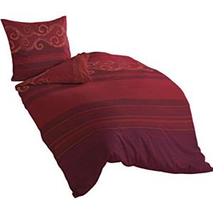 Bierbaum 4429_04 Biancheria da Letto, Colore: Rosso, 155 x 220