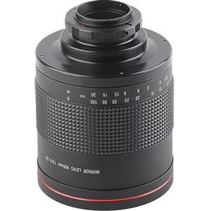 Qukaim Super teleobiettivo a specchio per fotocamera F8.0, 900 mm, con supporto AI, obiettivo primario per fotocamera Nikon SLR, design compatto, alto ingrandimento